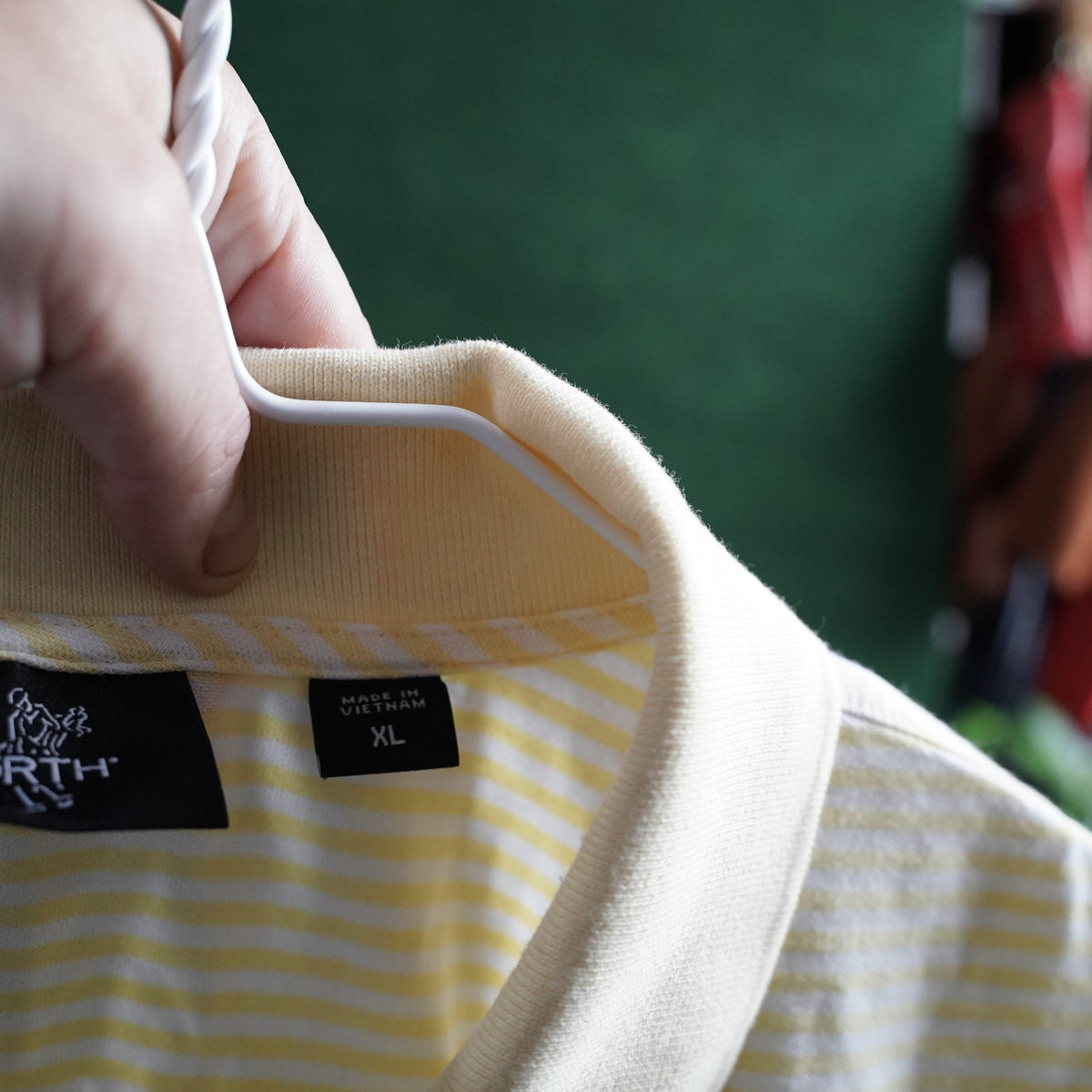 Vintage Ashworth Striped Golf Polo - Yellow/White - XL