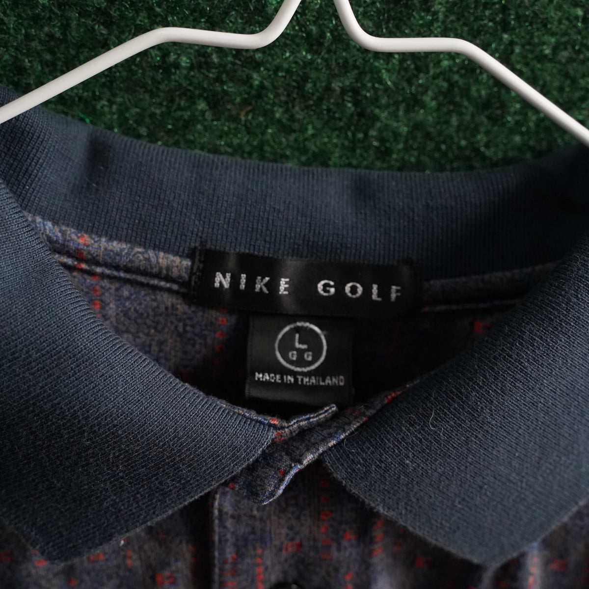 Vintage Nike Golf Polo - Charcoal Abstract Print - L