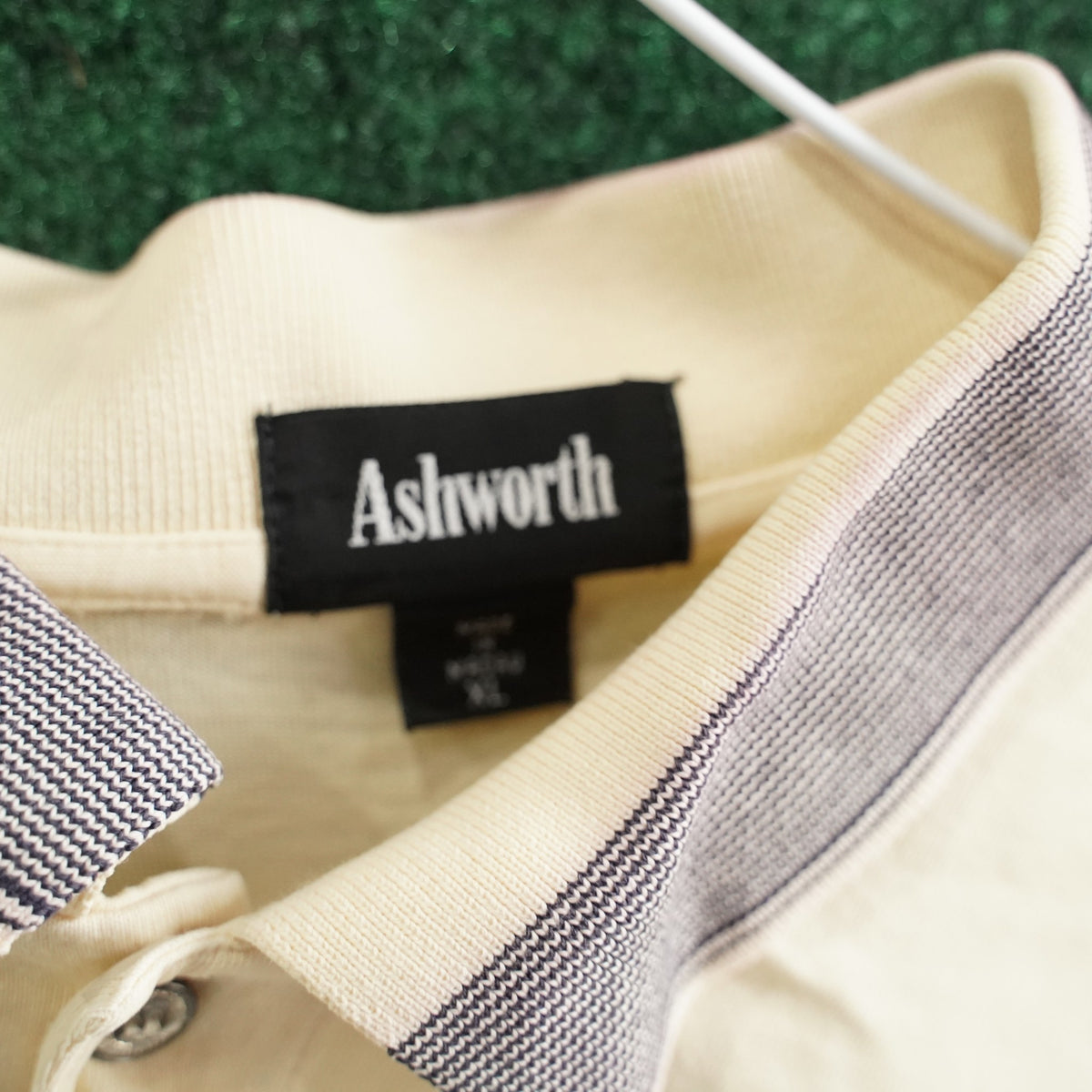 Vintage Ashworth Polo - Cream/Gray