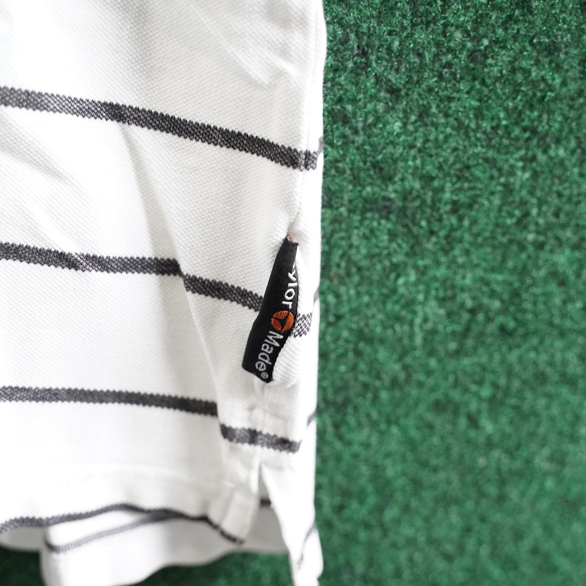 Vintage TaylorMade Polo - White/Gray Stripe