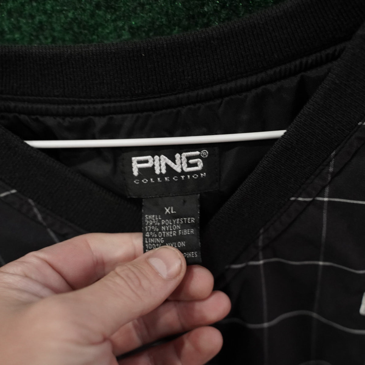 Vintage Ping Collection Windowpane Vest - Black - XL