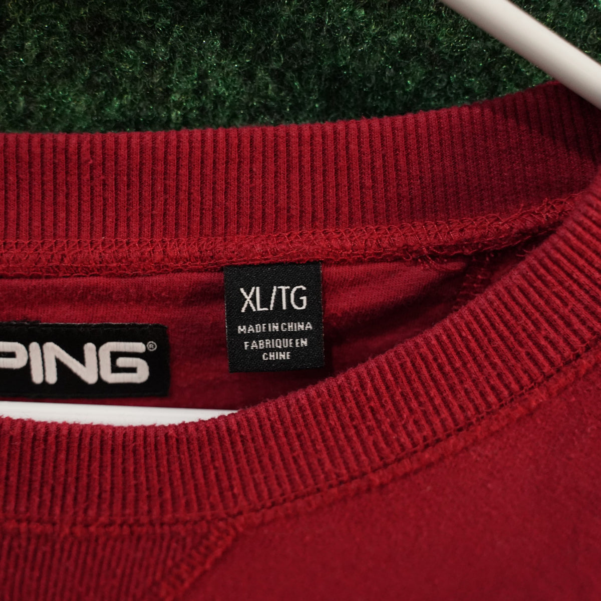 Vintage Ping Applique Crewneck Sweatshirt - Red (XL)