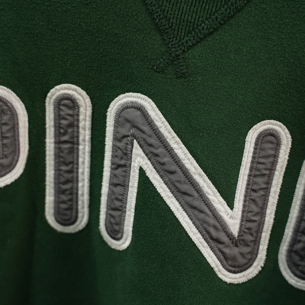 Vintage Ping Applique Crewneck Sweatshirt - Dark Green (XXL)
