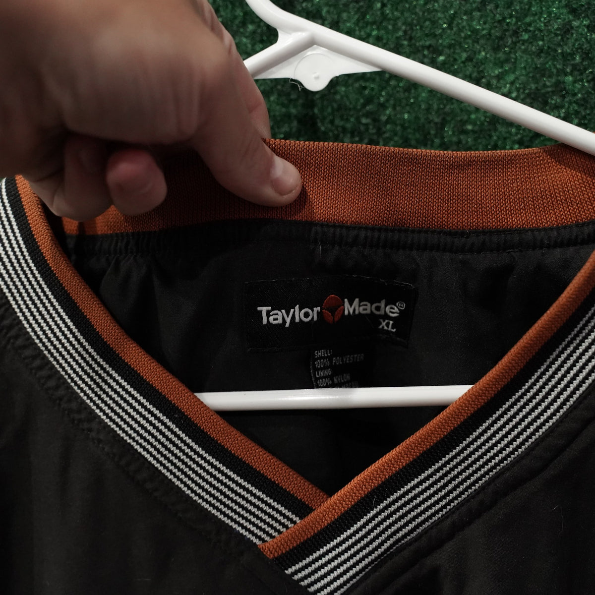 Vintage TaylorMade V-Neck Windbreaker - Black/Orange Panels - XL