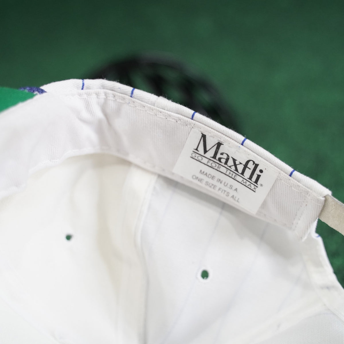 Vintage Maxfli 'Go For The Max' Pinstripe Rope Hat - White