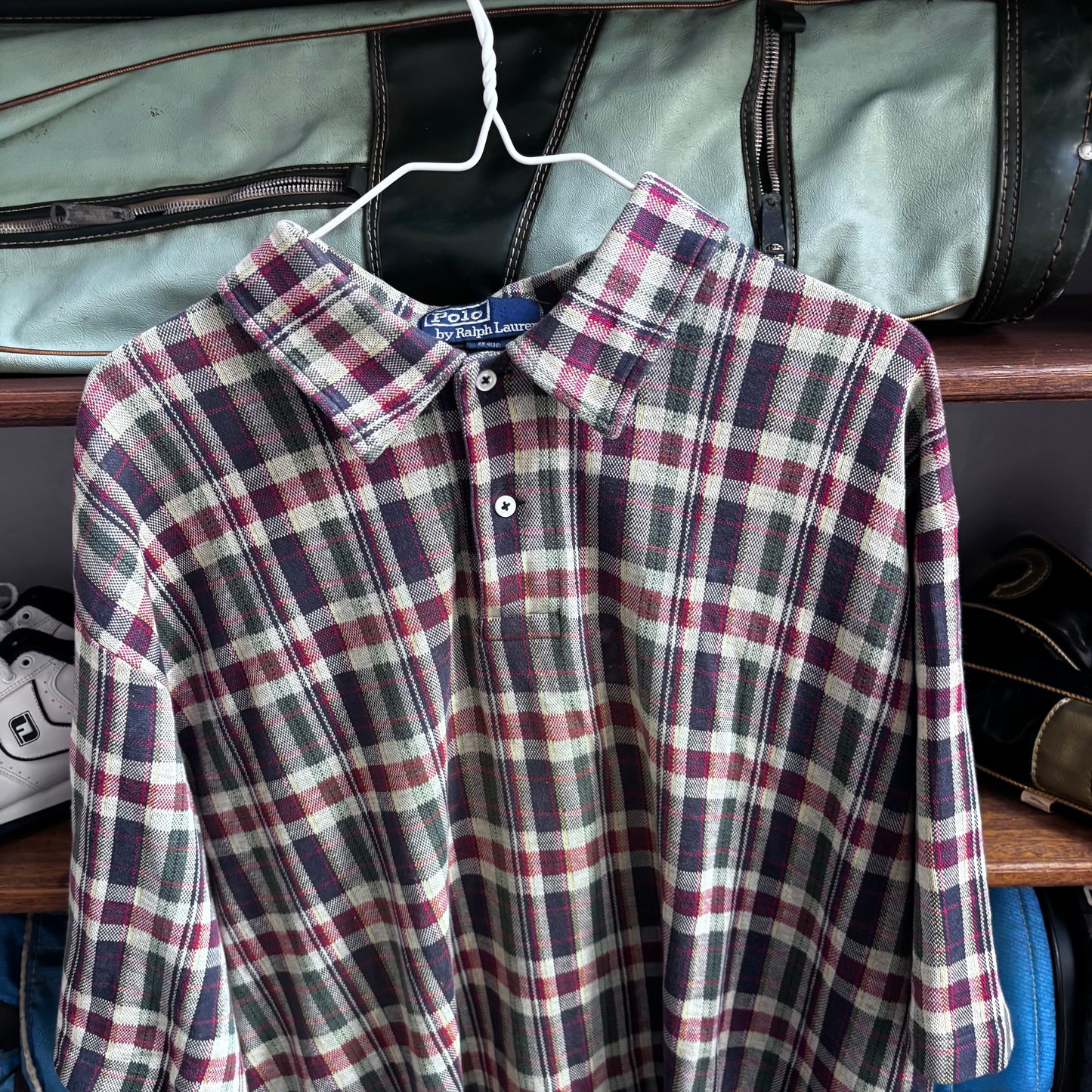 Vintage Polo brand plaid polo