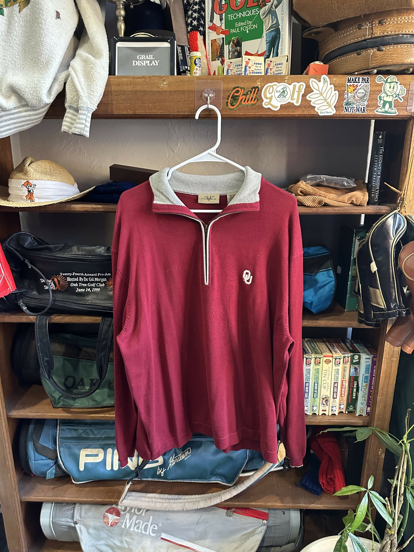 Vintage OU embroidered quarter zip