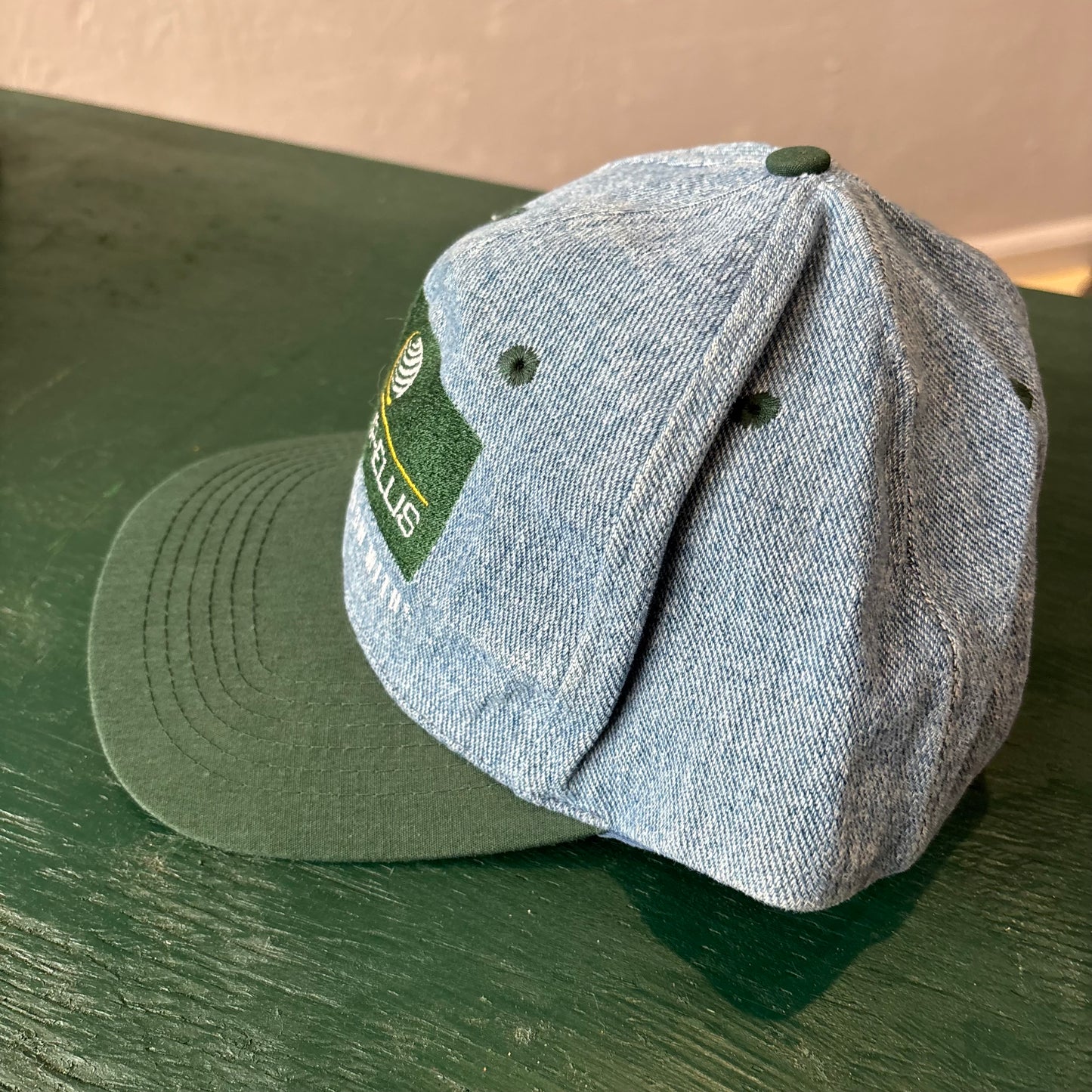 Vintage Denim & Green Hat Snapback. Wilber-Ellis Cap