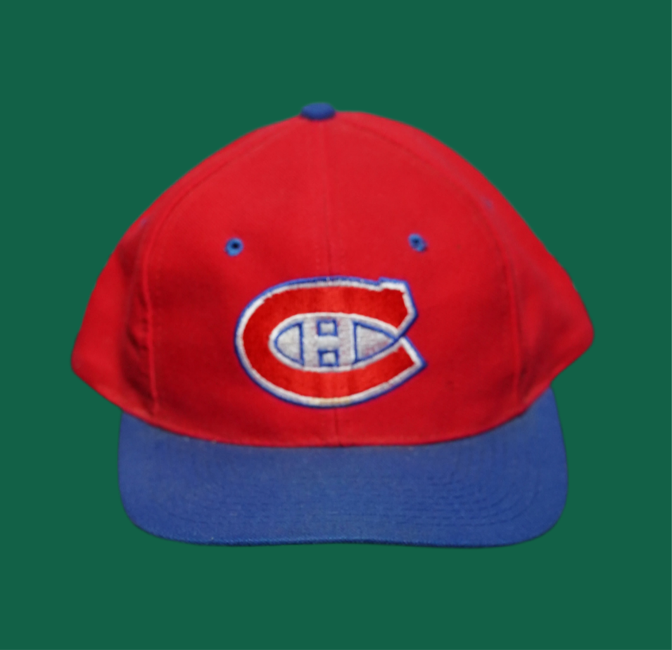 Vintage Montreal Canadiens Hat Snapback. Red and Blue