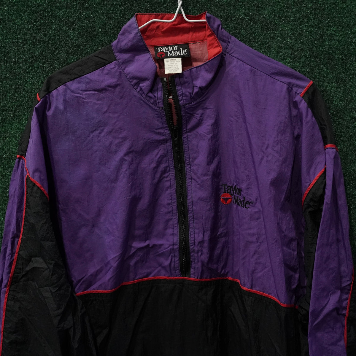 Vintage TaylorMade Quarter-Zip Windbreaker - Purple/Black - L