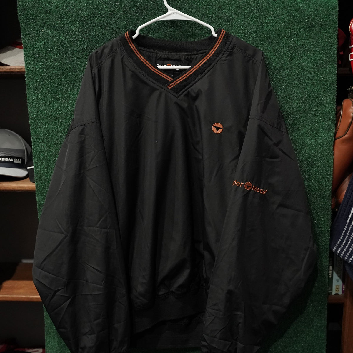 Vintage TaylorMade V-Neck Windbreaker - Black/Orange Trim - XL