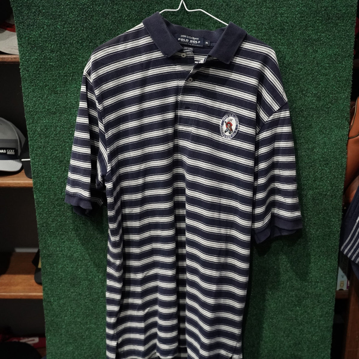 Vintage 1999 U.S. Open Pinehurst Polo Golf Polo - Navy/White Stripe