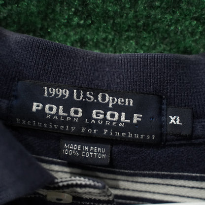 Vintage 1999 U.S. Open Pinehurst Polo Golf Polo - Navy/White Stripe
