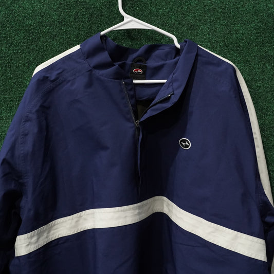 Vintage Nike Tiger Woods Navy/White Striped Pullover Windshirt