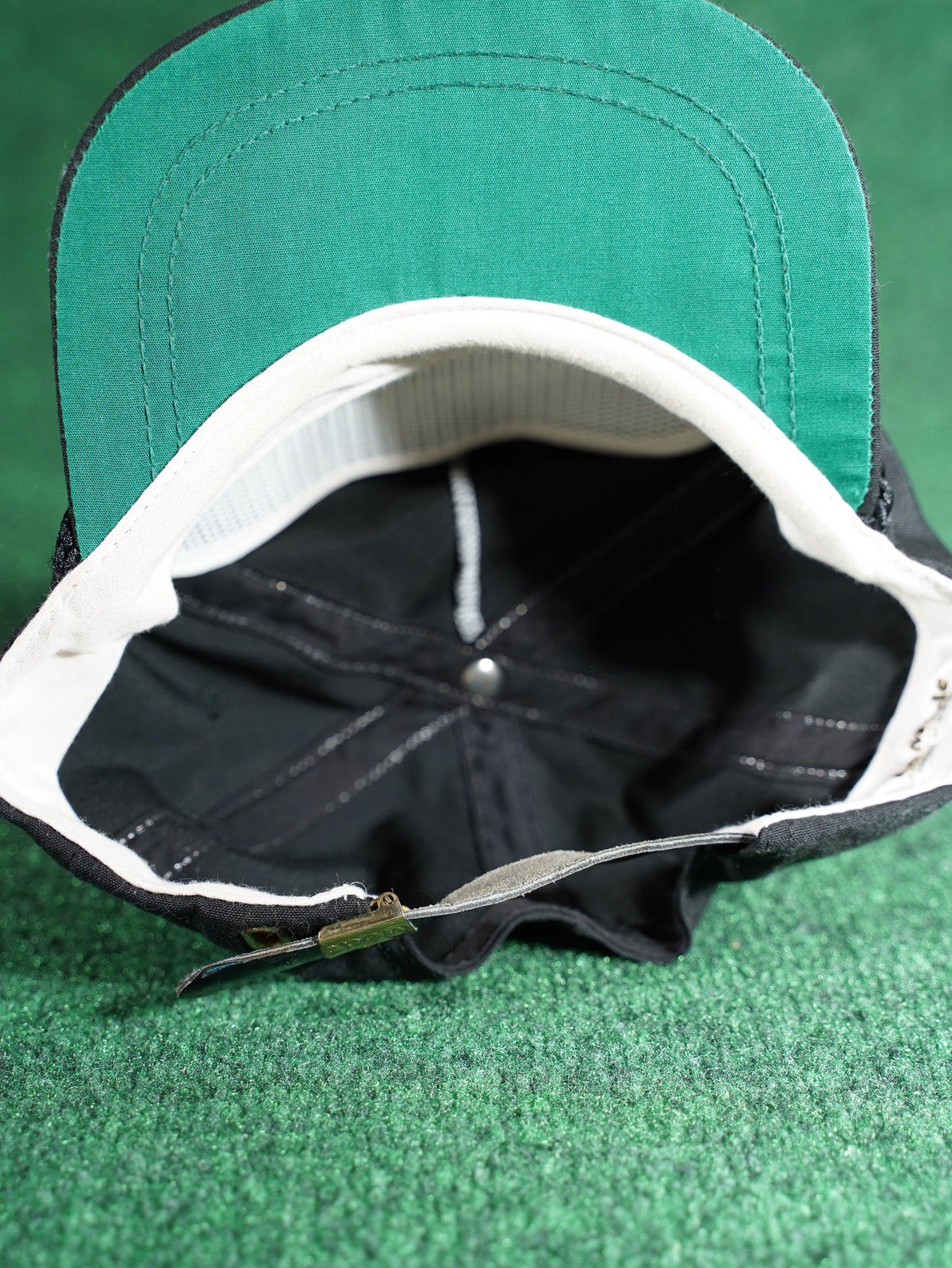 Vintage Callaway Golf Rope Hat Black Leather Strap Brass Buckle 90s