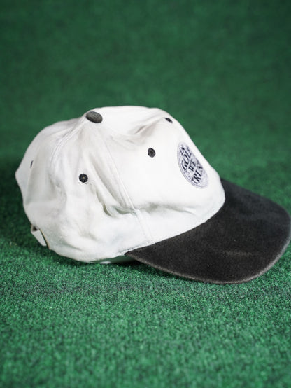 Vintage In Golf We Trust Hat White Black Leather Strap Green Underbill