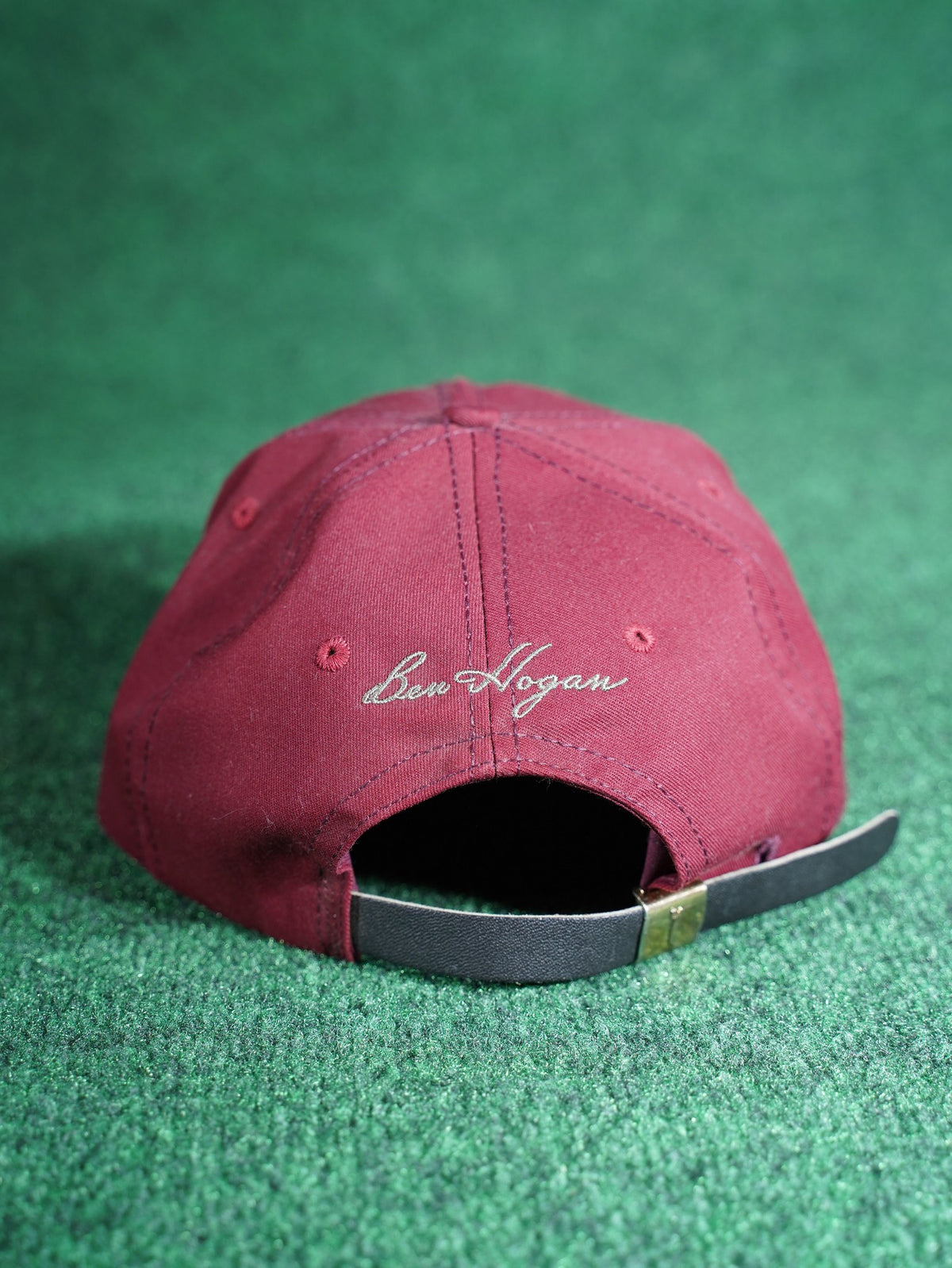 Vintage Ben Hogan Golf Hat Maroon Plaid Brim Green Underbill Strapback
