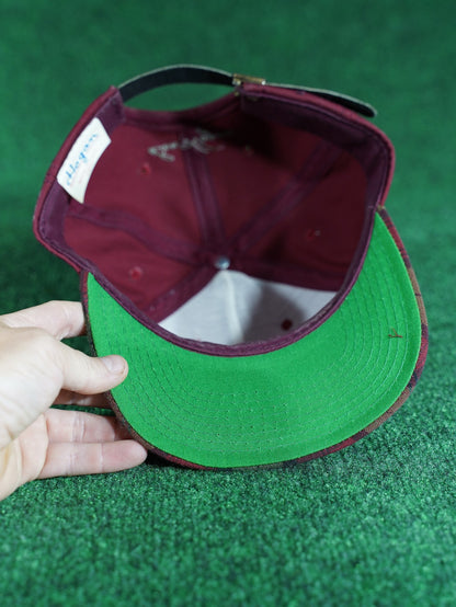 Vintage Ben Hogan Golf Hat Maroon Plaid Brim Green Underbill Strapback