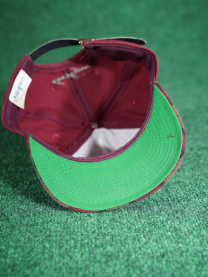 Vintage Ben Hogan Golf Hat Maroon Plaid Brim Green Underbill Strapback