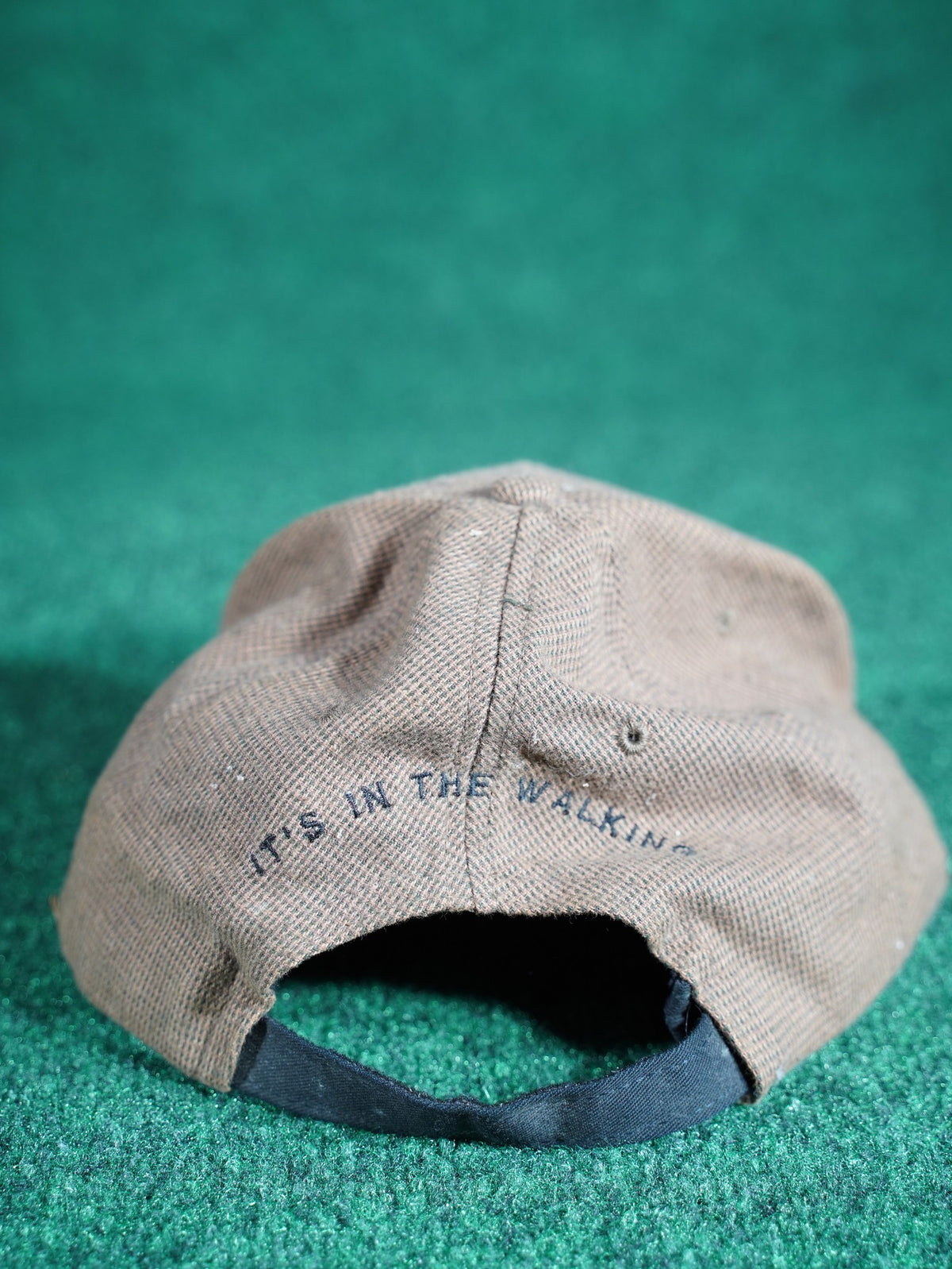 Vintage Ashworth Footwear Hat Brown Khaki Textured Golf Cap Strapback