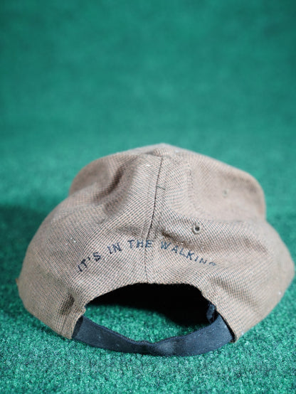 Vintage Ashworth Footwear Hat Brown Khaki Textured Golf Cap Strapback
