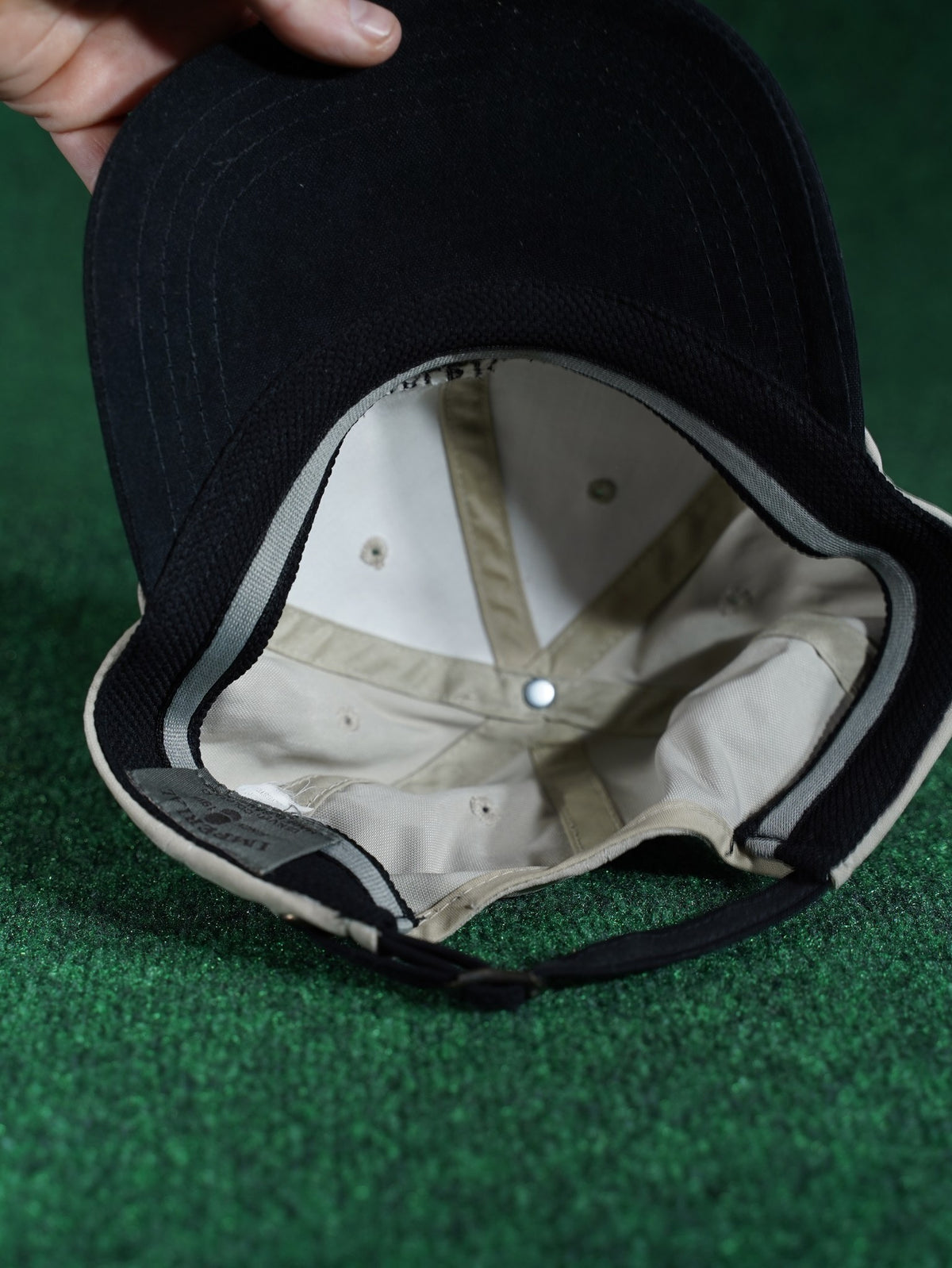 Pebble Beach Imperial Golf Hat Cream Black Embroidered Adjustable Cap