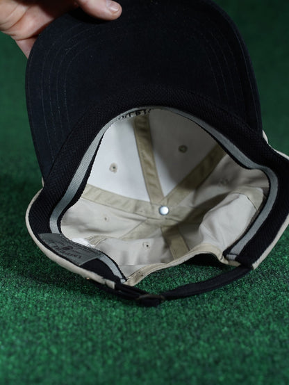 Pebble Beach Imperial Golf Hat Cream Black Embroidered Adjustable Cap