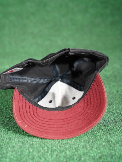 Vintage Slazenger Golf Hat Black Red Made in USA Union Jack Strapback