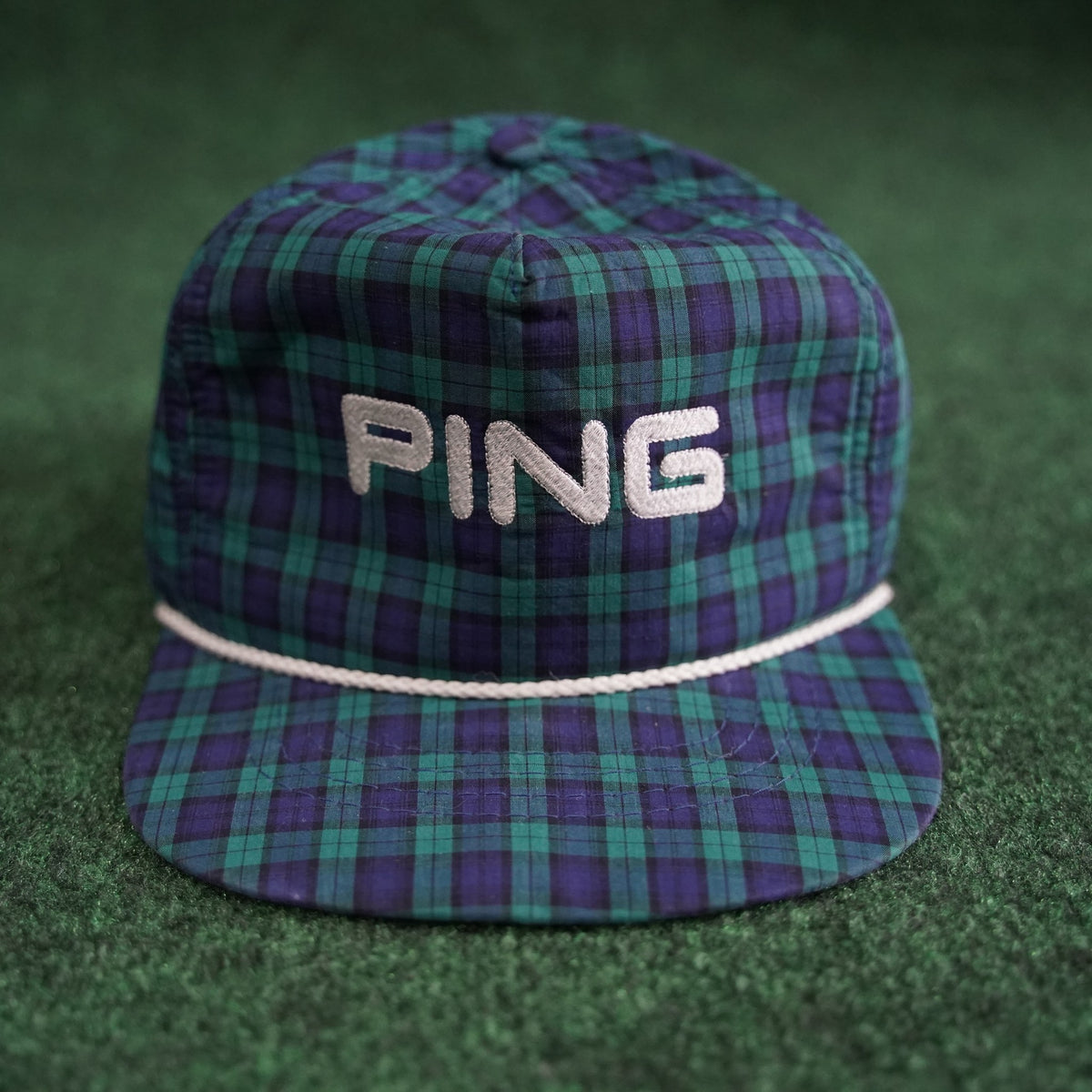 Vintage Ping Rope Hat - Green/Purple Tartan