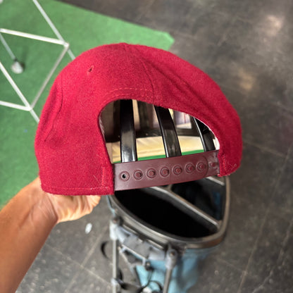 Vintage Bob Moore Cadillac suede leather strap back red and brown