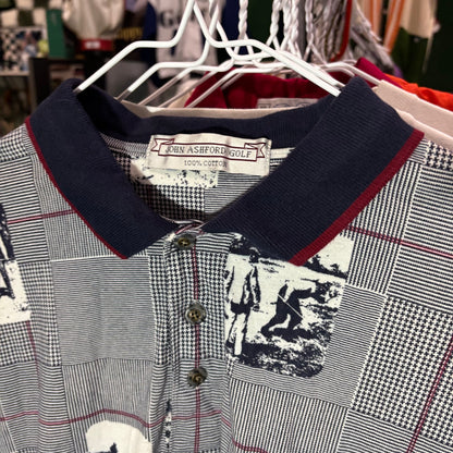 Vintage golf polo all over print golfers