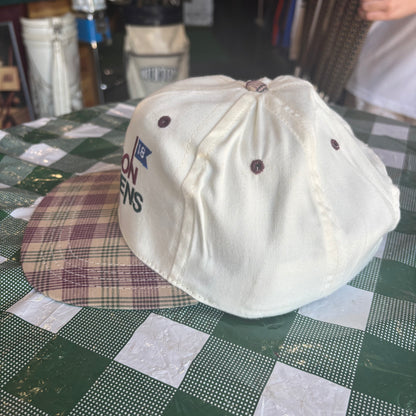Matheson Green plaid bill Duckster leather strapback