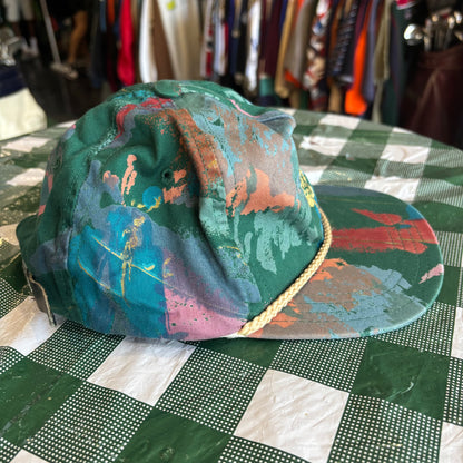 Vintage BR golf all over print leaf hat