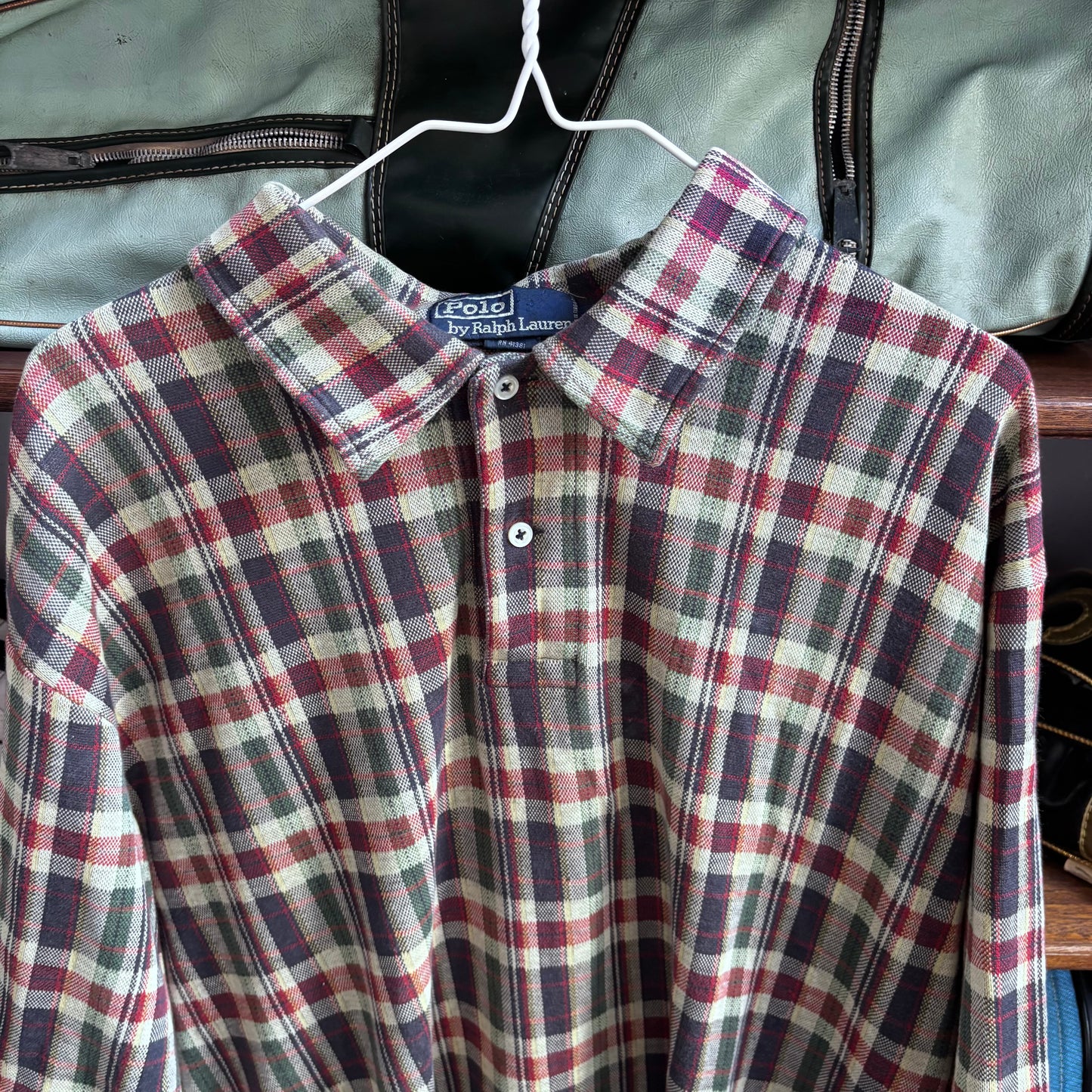 Vintage Polo brand plaid polo