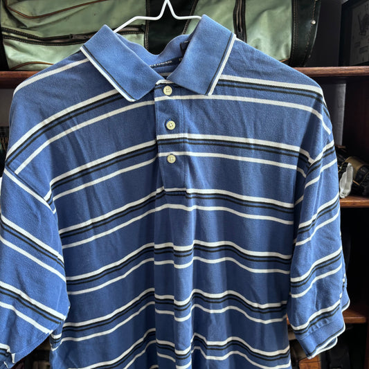 Vintage blue striped polo