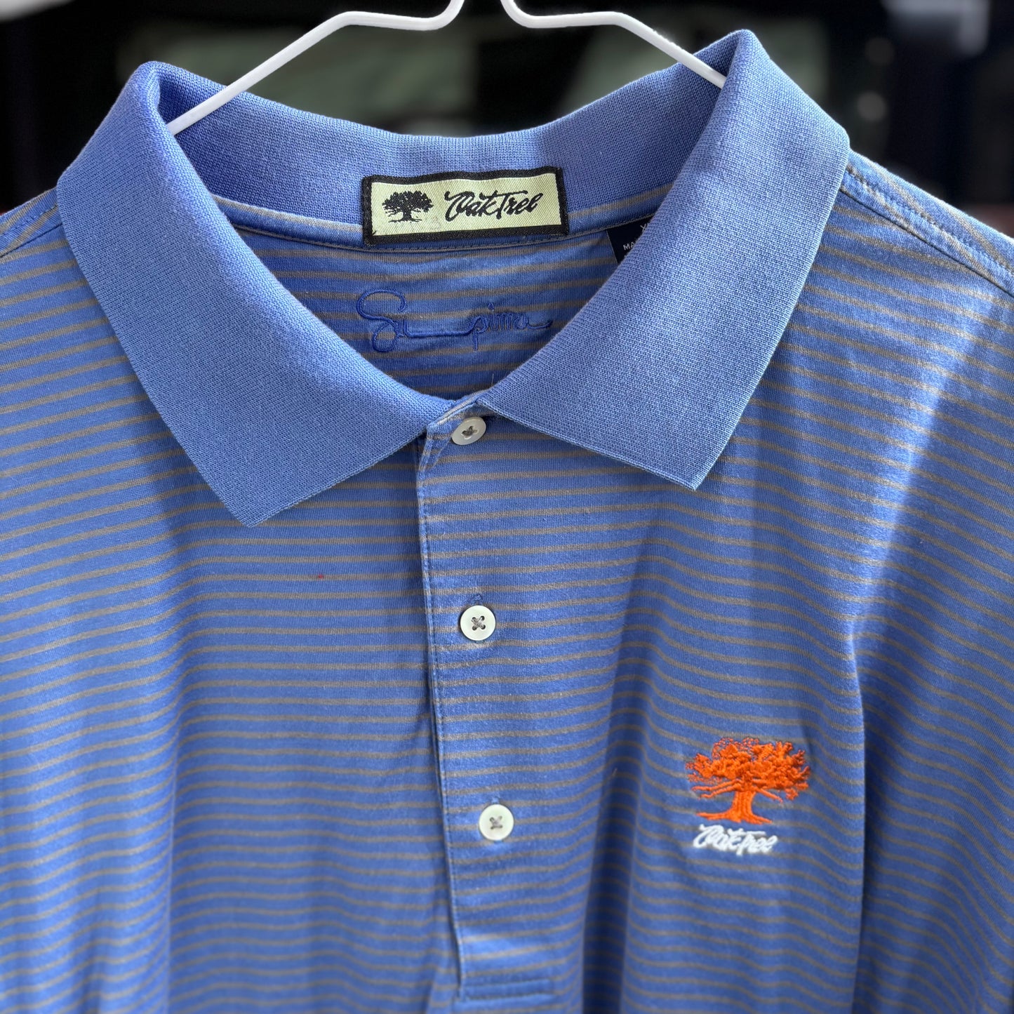 Vintage Oak Tree blue polo