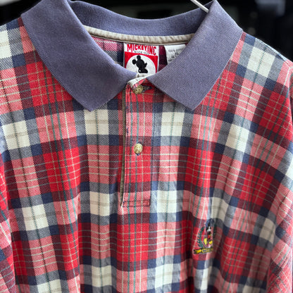 Vintage Mickey Mous Golf plaid polo