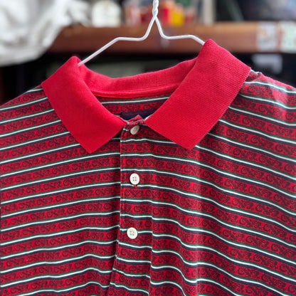 Vintage red striped polo