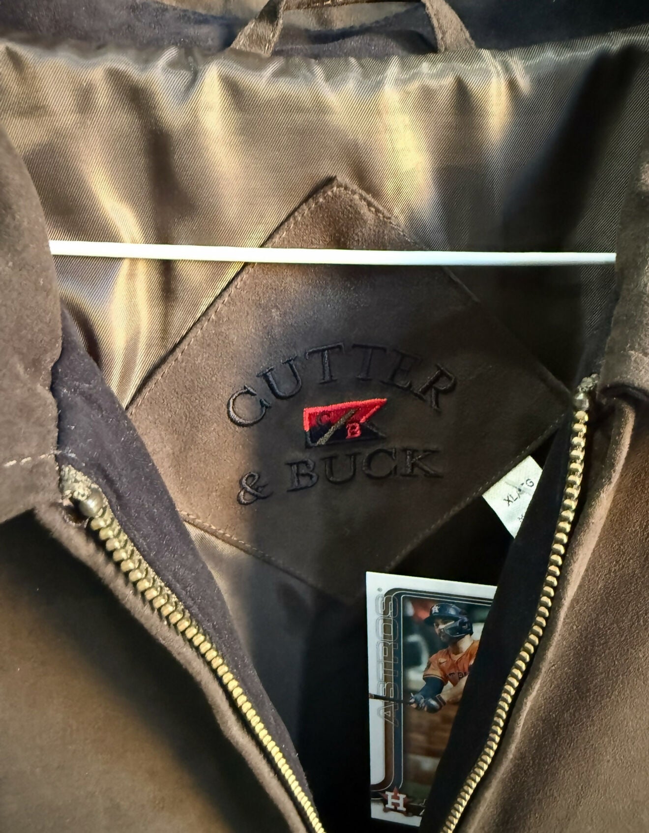 VTG Cutter & Buck Suede Full Zip JKT 013