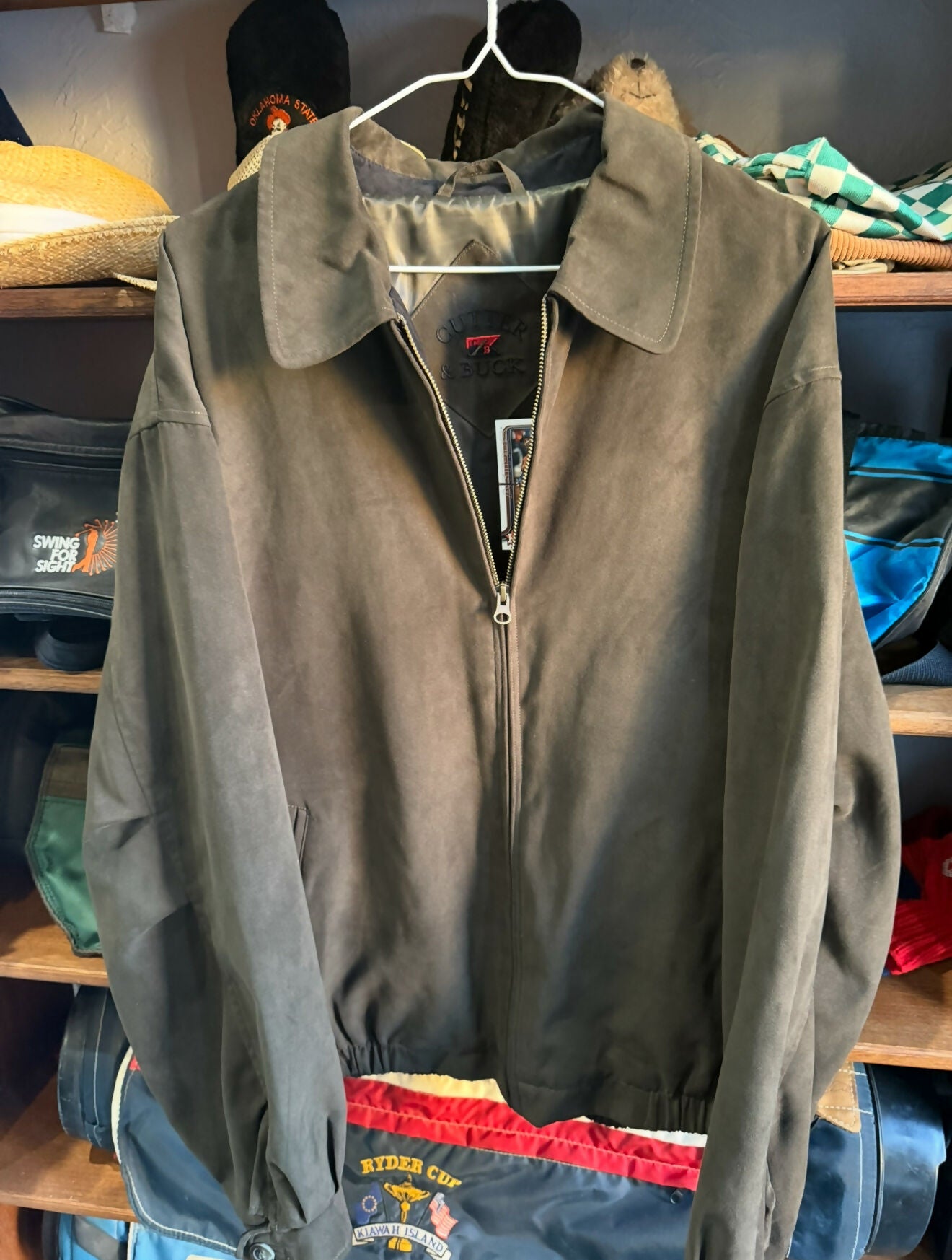 VTG Cutter & Buck Suede Full Zip JKT 013
